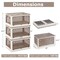3-Pack Foldable Storage Bins with Top Lid Wheels and Push Latch Doors for Home Organization